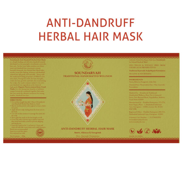 ANTI DANDRUFF HERBAL HAIR MASK - Soundaryah hair care organic