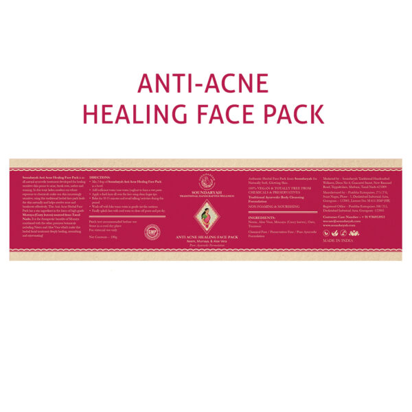 ANTI ACNE HEALING FACE PACK - Soundaryah Face Care Organic