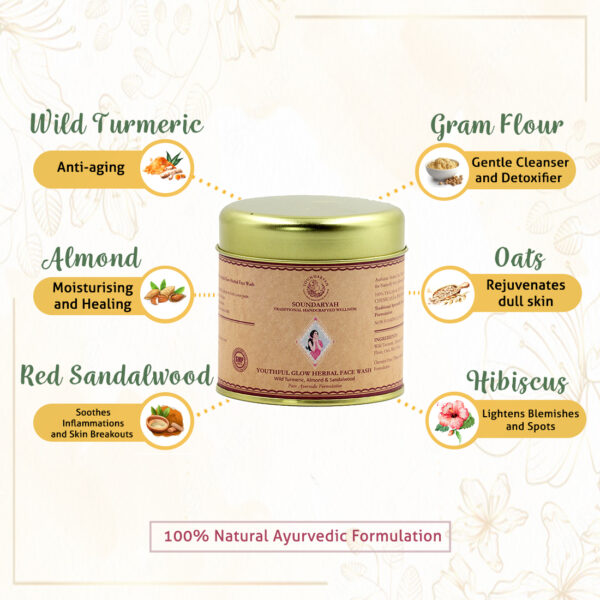 YOUTHFUL GLOW HERBAL FACE WASH for all Skin Types - Soundaryah Face Care organic