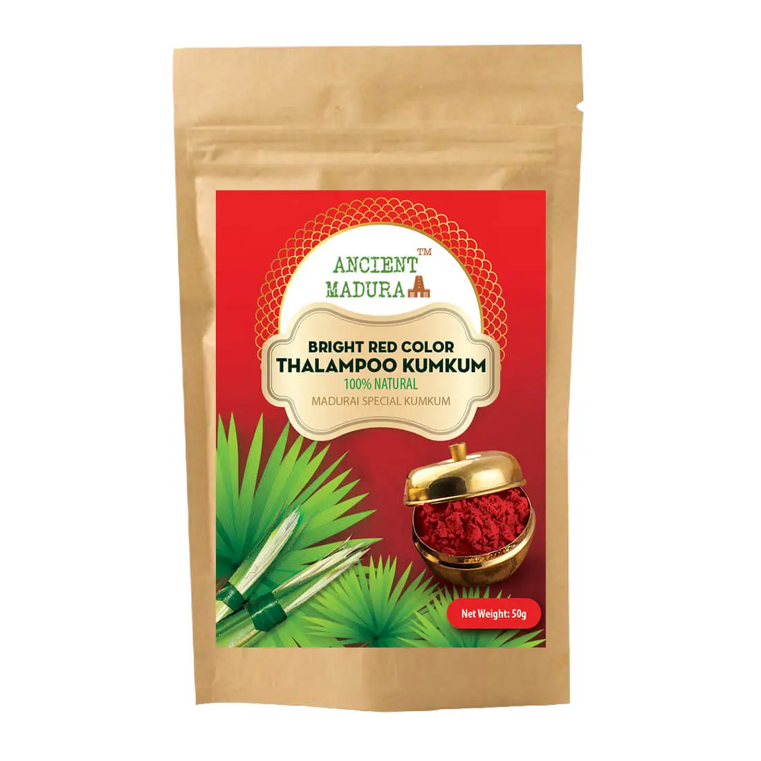 Thalampoo Kumkum Powder – Madurai Special Kumkum (Bright Red)