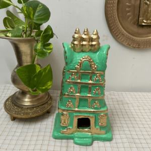 Small Temple Gopuram in Clay (Mint Green)